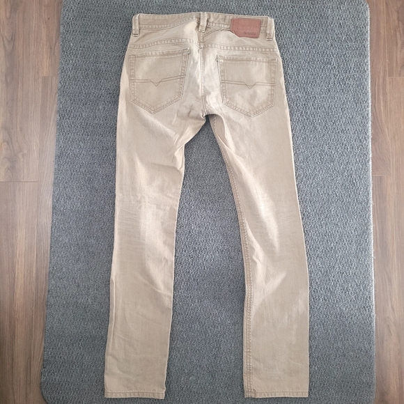 Diesel thavar men's denim jeans tan cream size 30 x 32 slim skinny fit pants - Picture 2 of 15